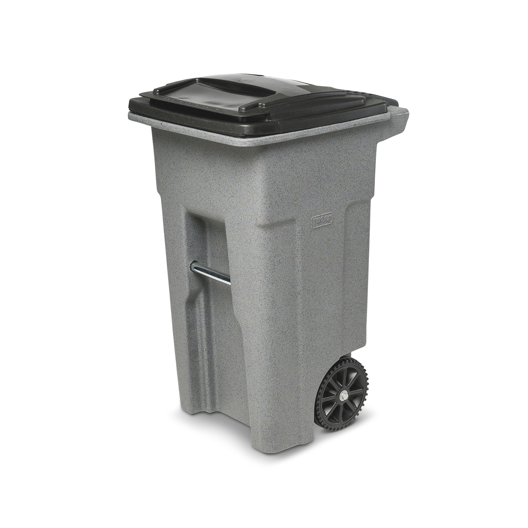 Toter 2Wheel Trash Cart with Lid — Graystone, 32Gallon, Model ANA32